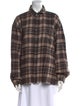 John Elliott Plaid Print Long Sleeve Button-Up Top