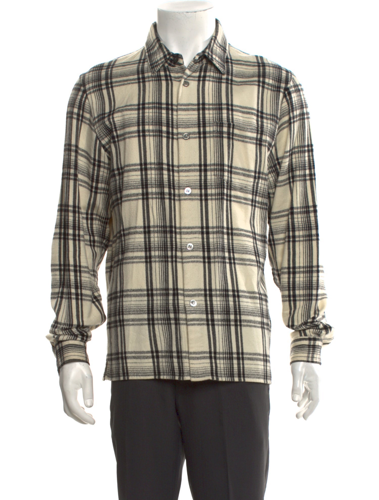 John Elliott Plaid Print Long Sleeve Shirt