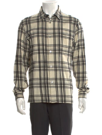 John Elliott Plaid Print Long Sleeve Shirt