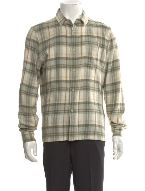 John Elliott Plaid Print Long Sleeve Shirt