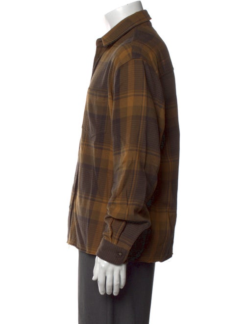 John Elliott Plaid Print Long Sleeve Dress Shirt