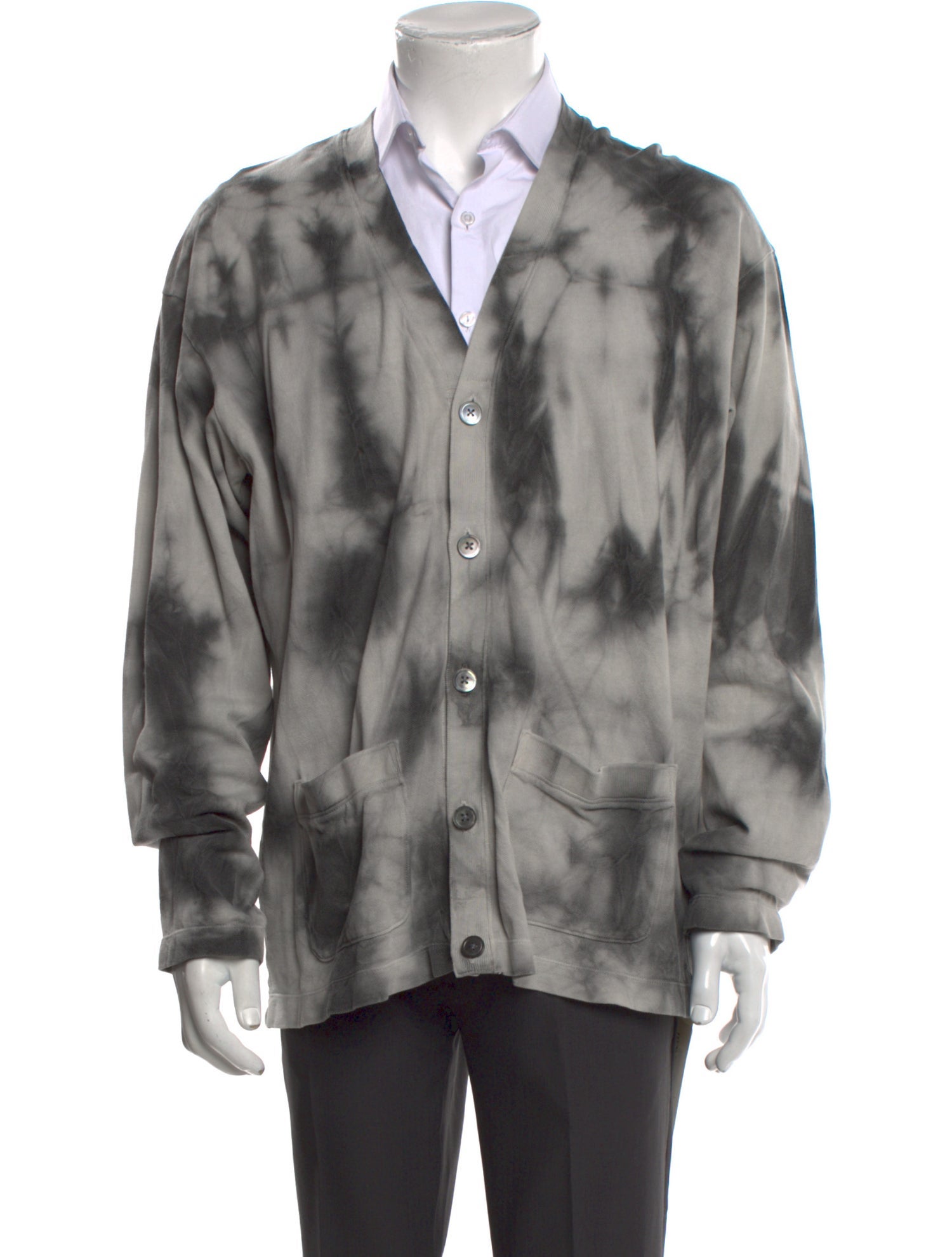 John Elliott Tie-Dye Print V-Neck Cardigan