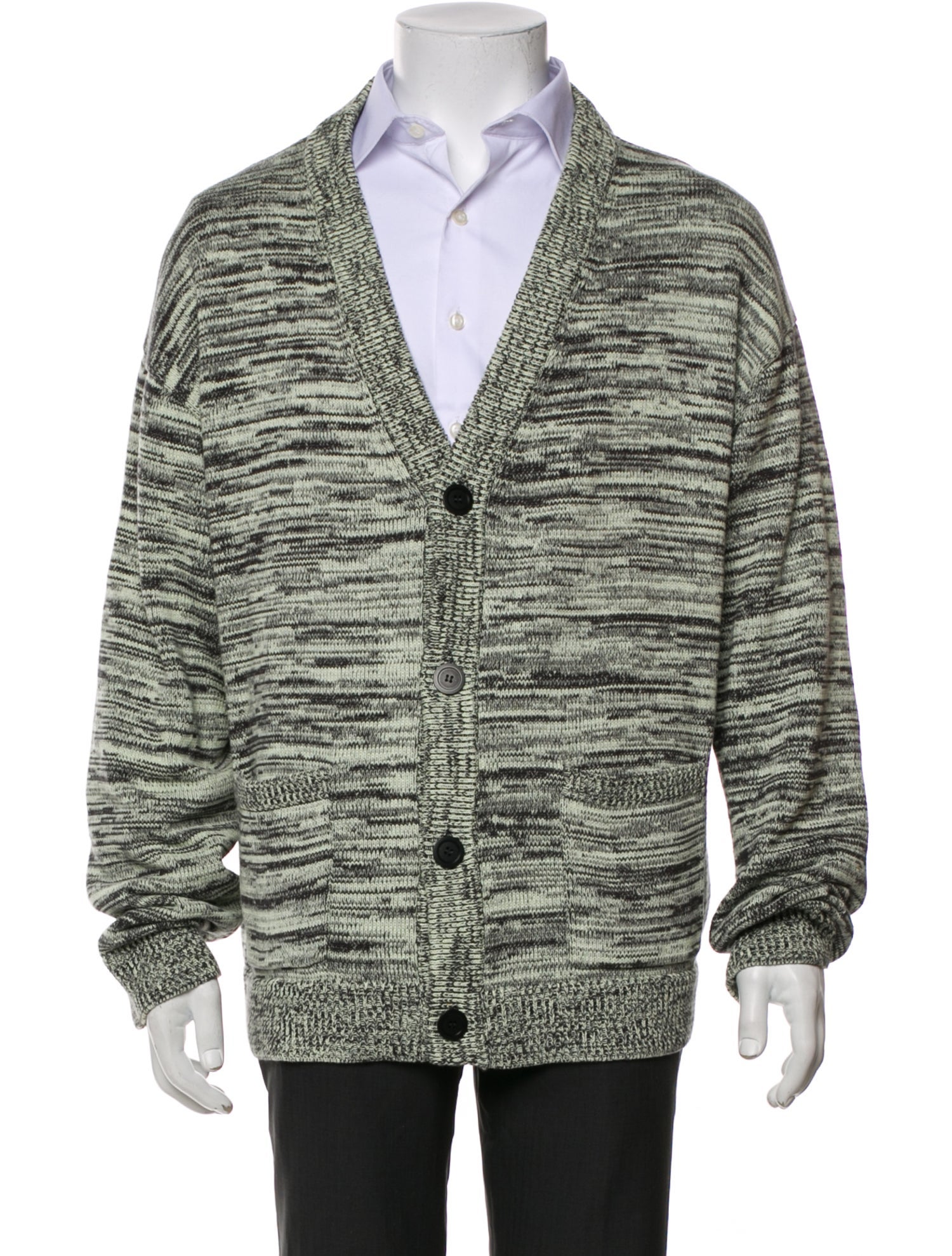John Elliott Striped V-Neck Cardigan
