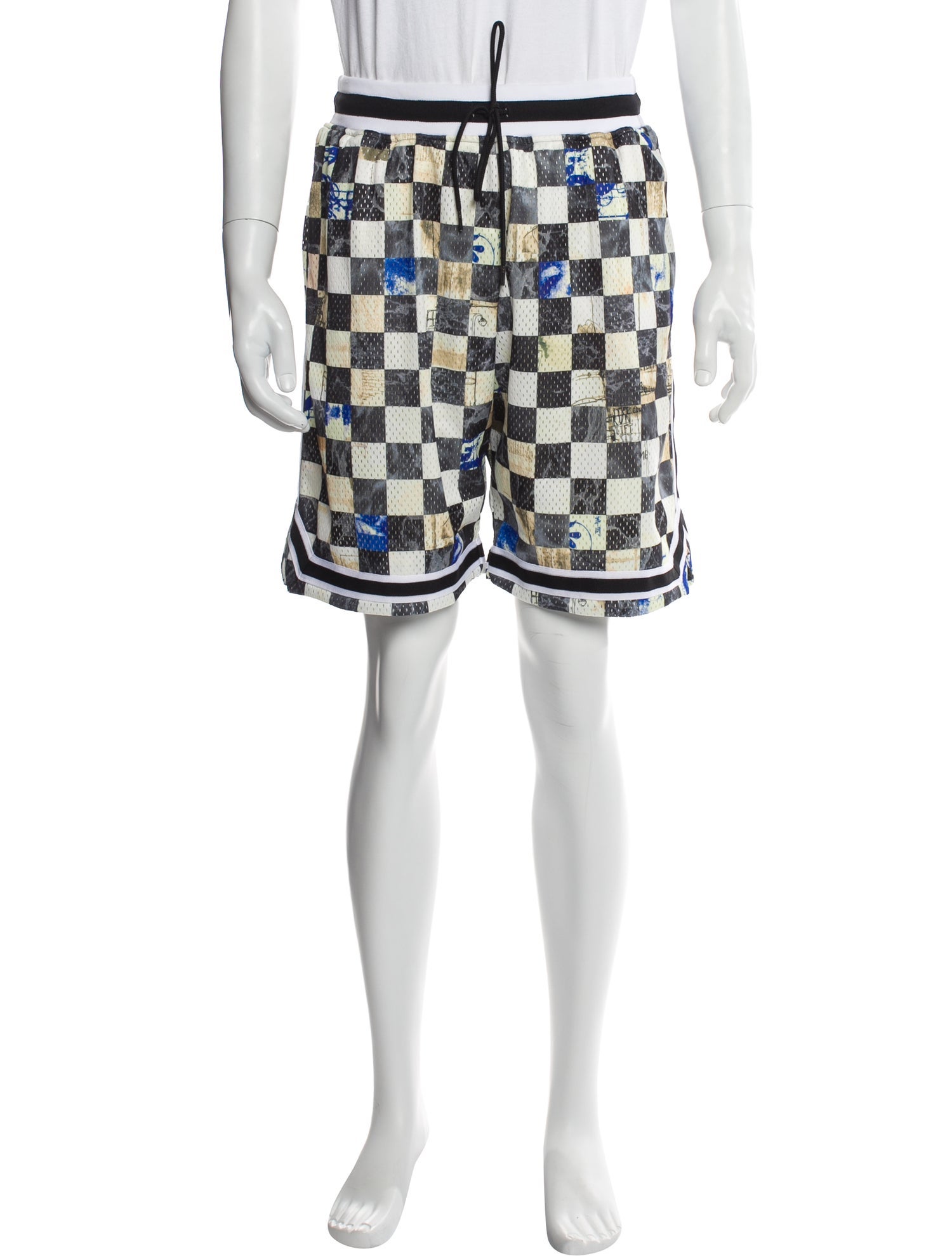 John Elliott Plaid Print Jogger Shorts w/ Tags
