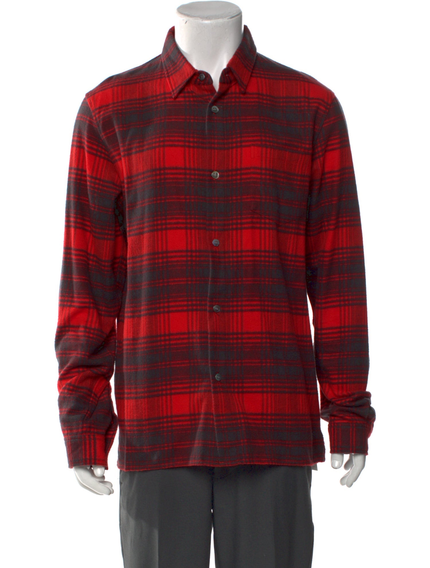 John Elliott Plaid Print Long Sleeve Shirt