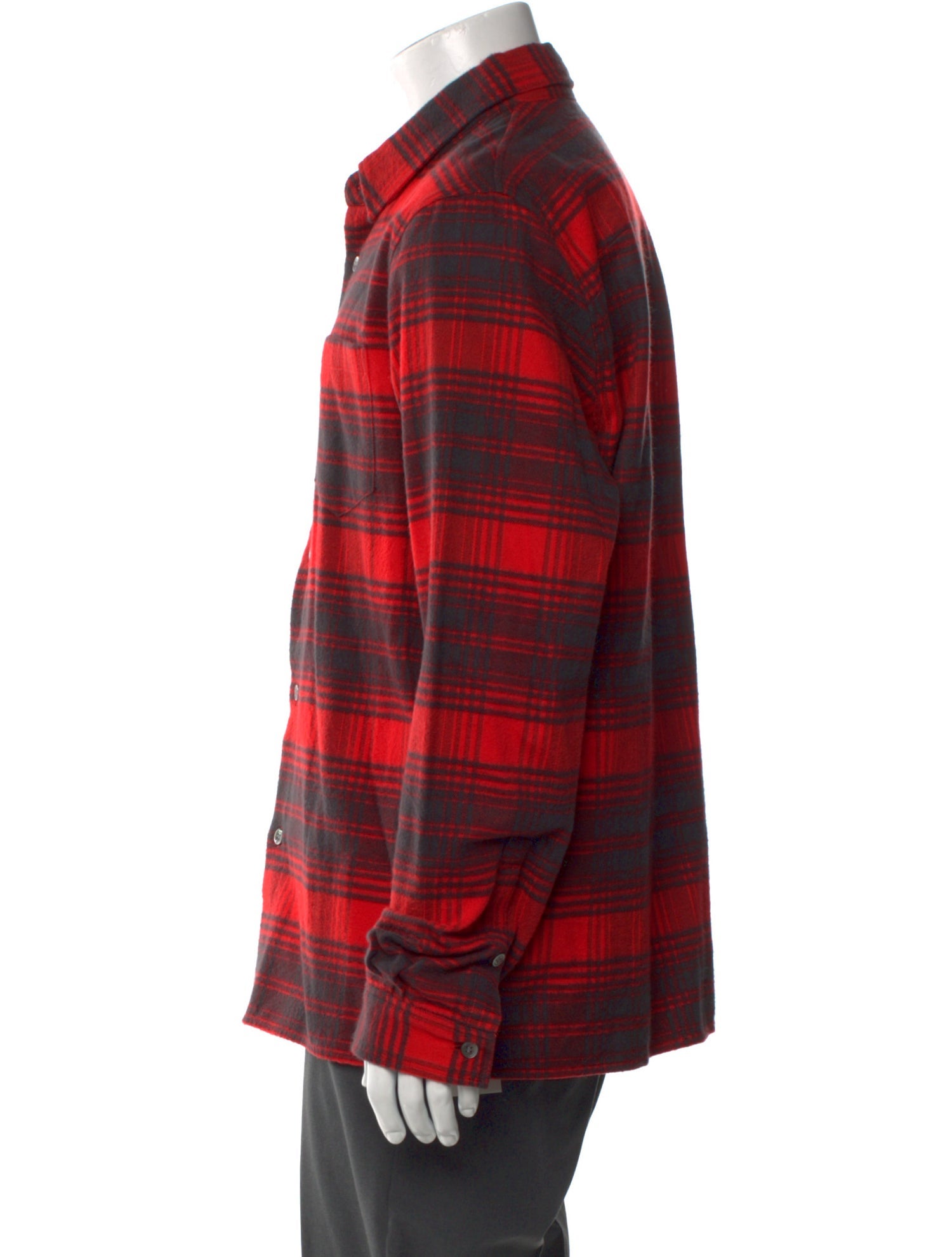 John Elliott Plaid Print Long Sleeve Shirt