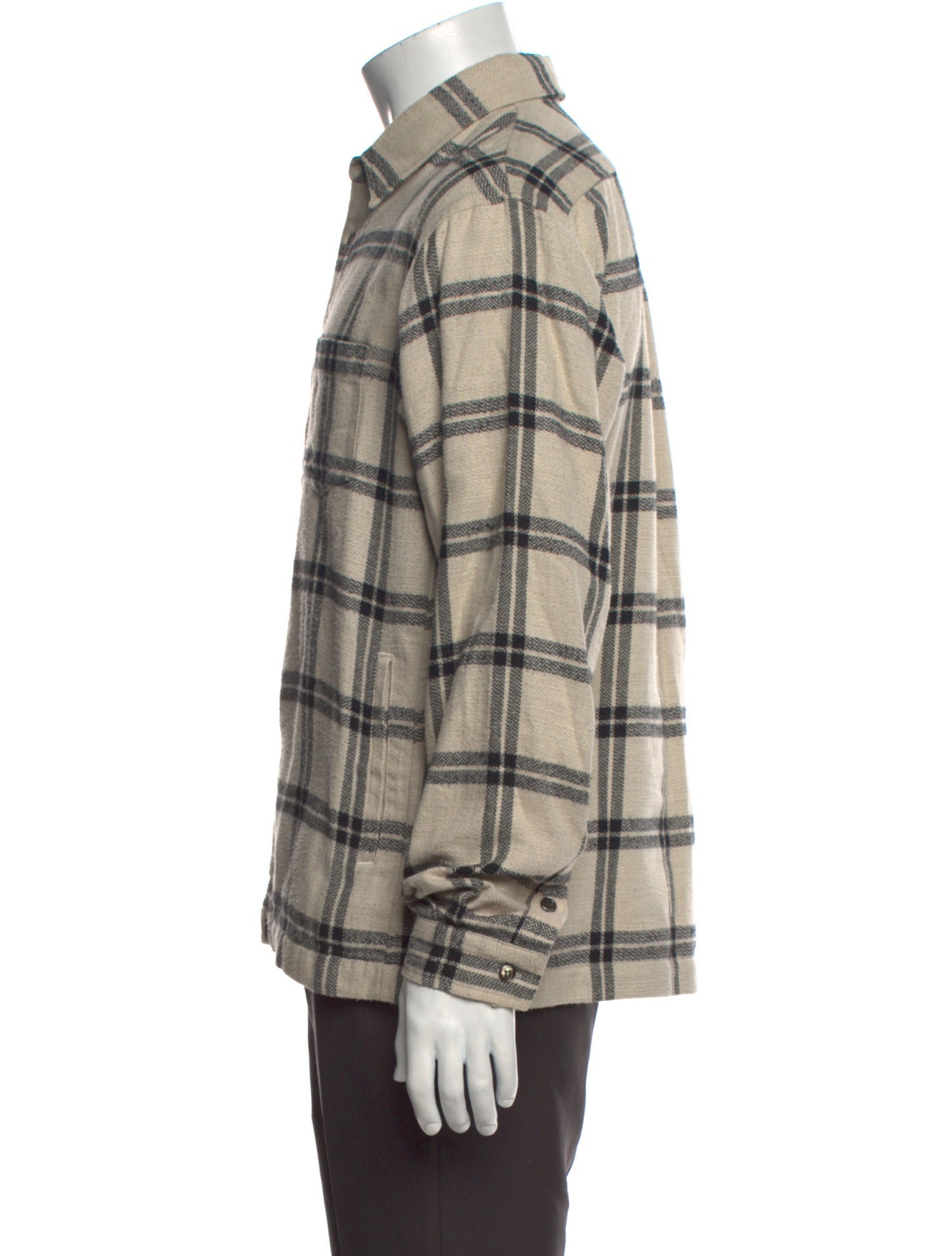 John Elliott Plaid Print Long Sleeve Shirt