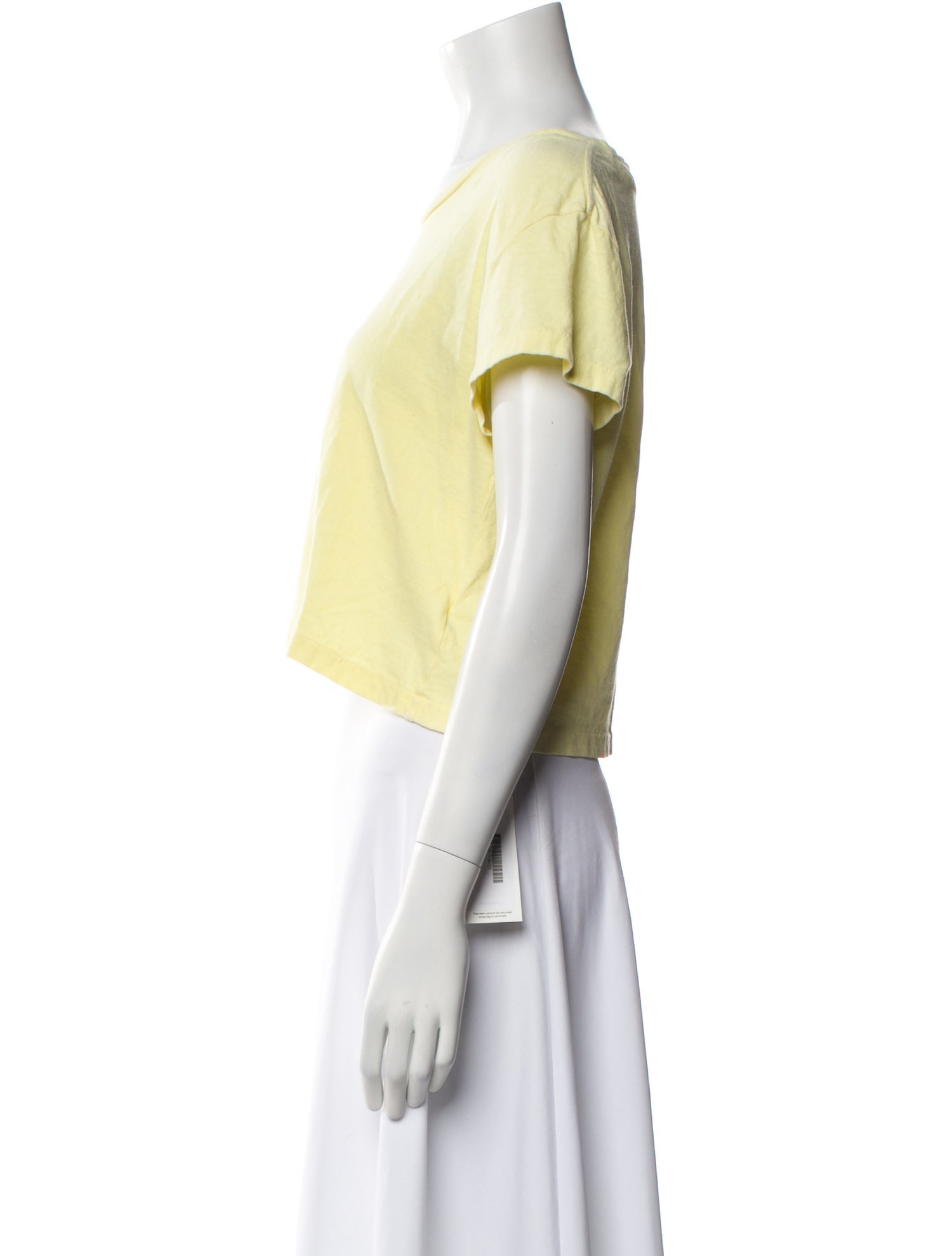 John Elliott Bateau Neckline Short Sleeve Crop Top