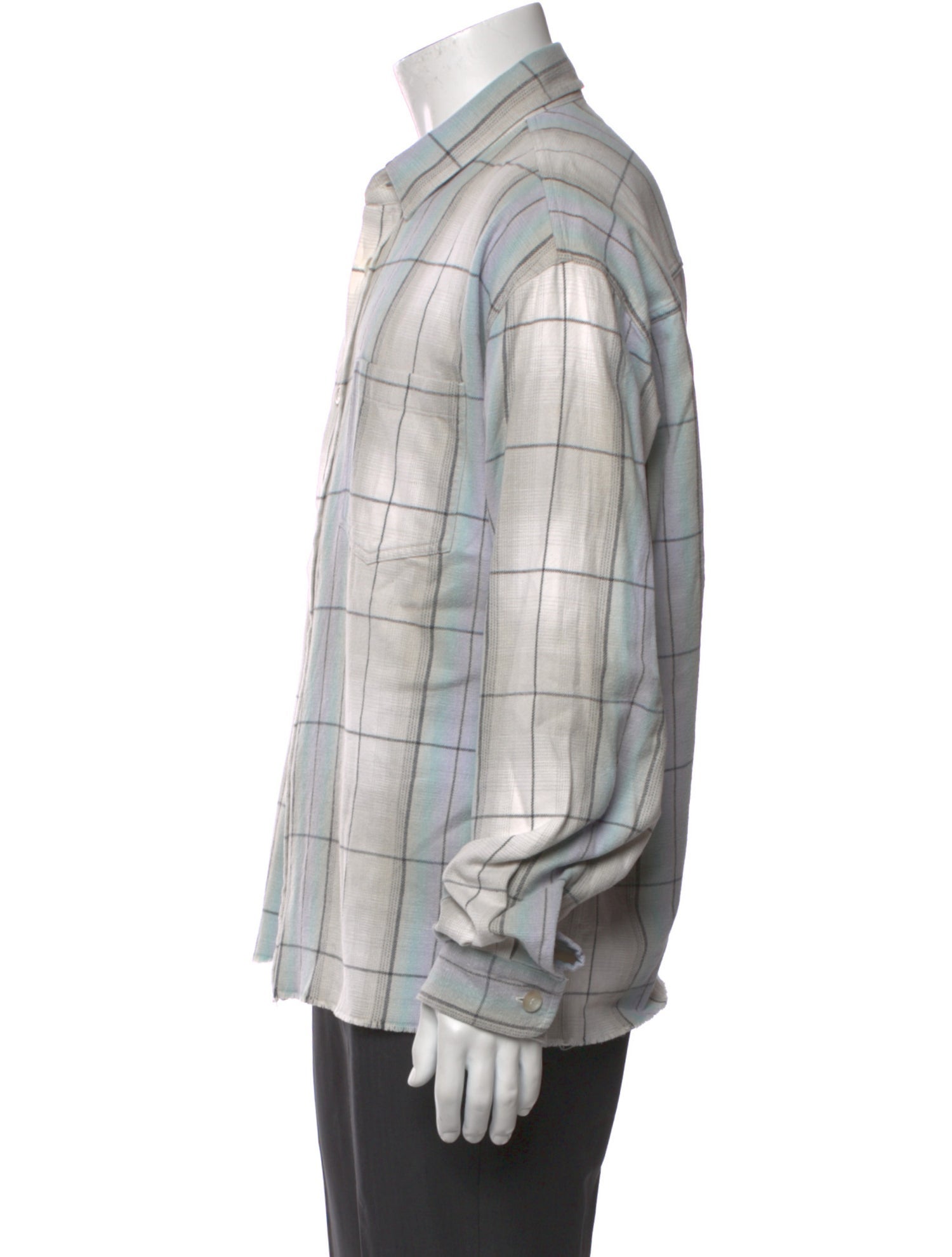 John Elliott Plaid Print Long Sleeve Shirt