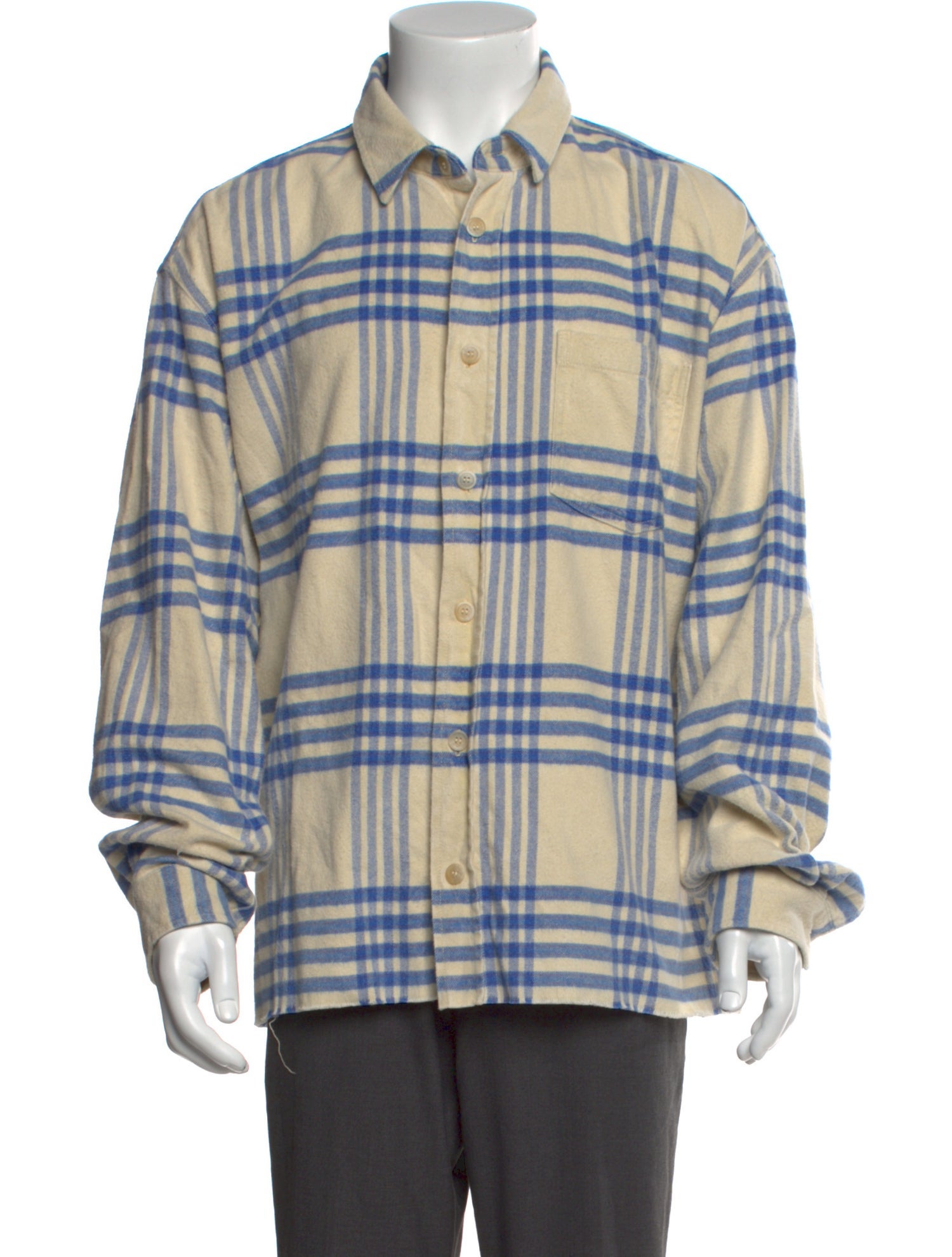 John Elliott Plaid Print Long Sleeve Shirt