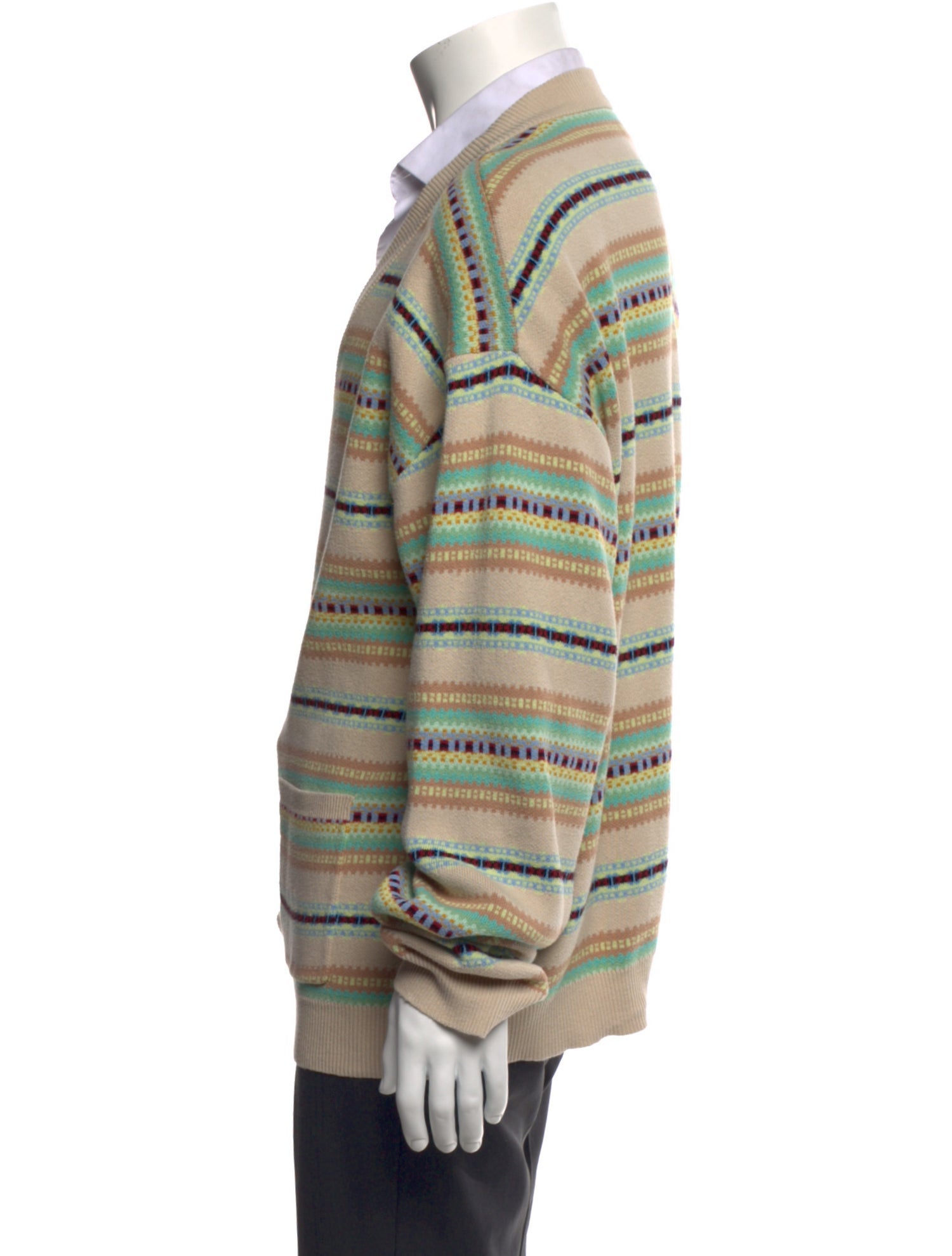 John Elliott Striped V-Neck Cardigan