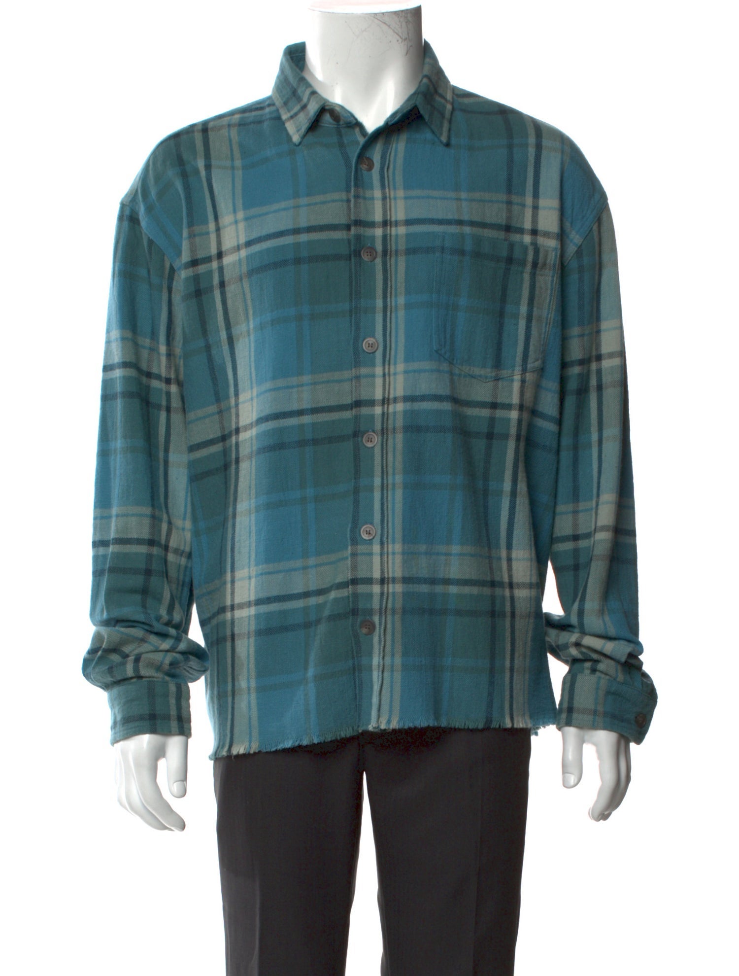 John Elliott Plaid Print Long Sleeve Shirt