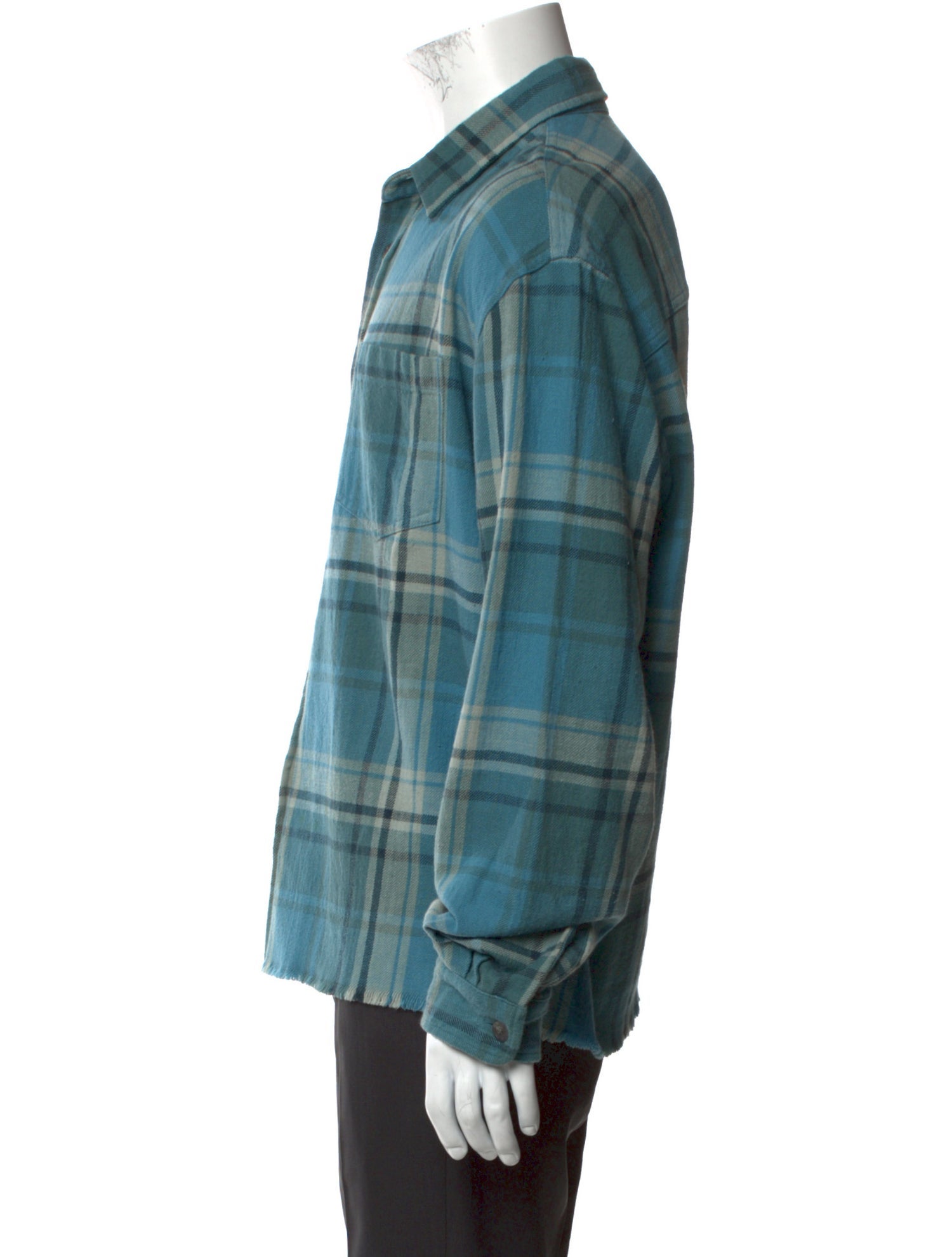 John Elliott Plaid Print Long Sleeve Shirt