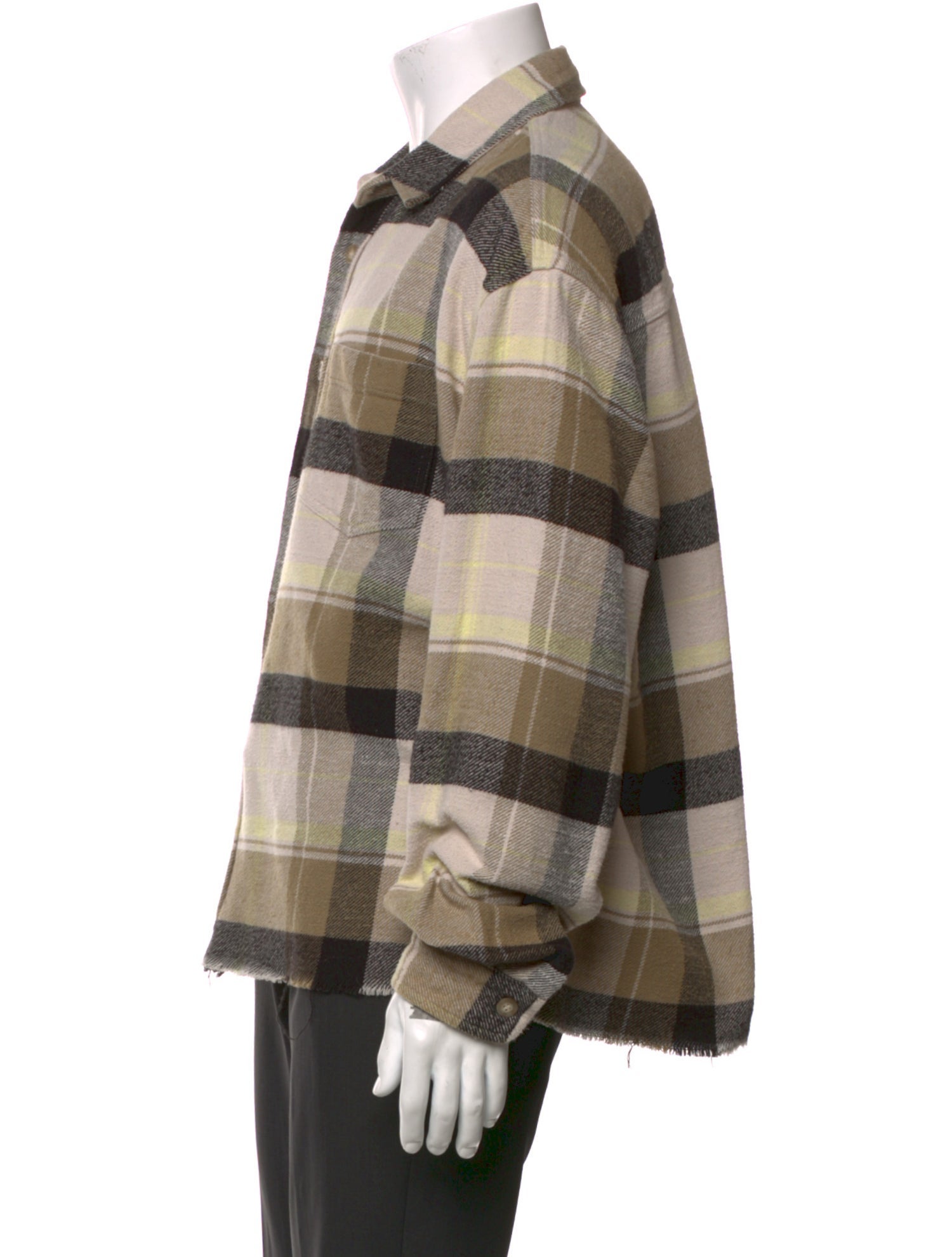 John Elliott Plaid Print Long Sleeve Shirt