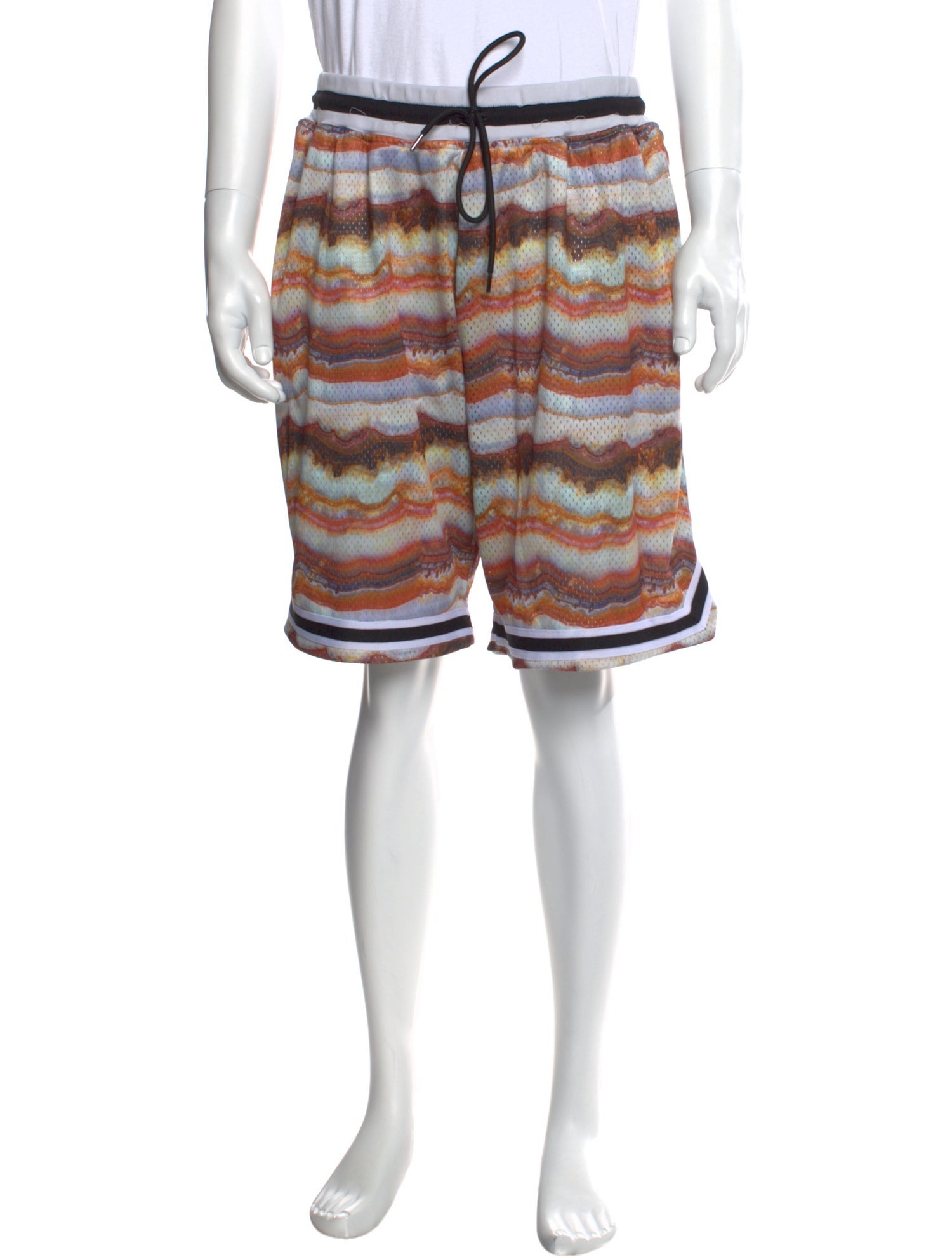 John Elliott Striped Jogger Shorts