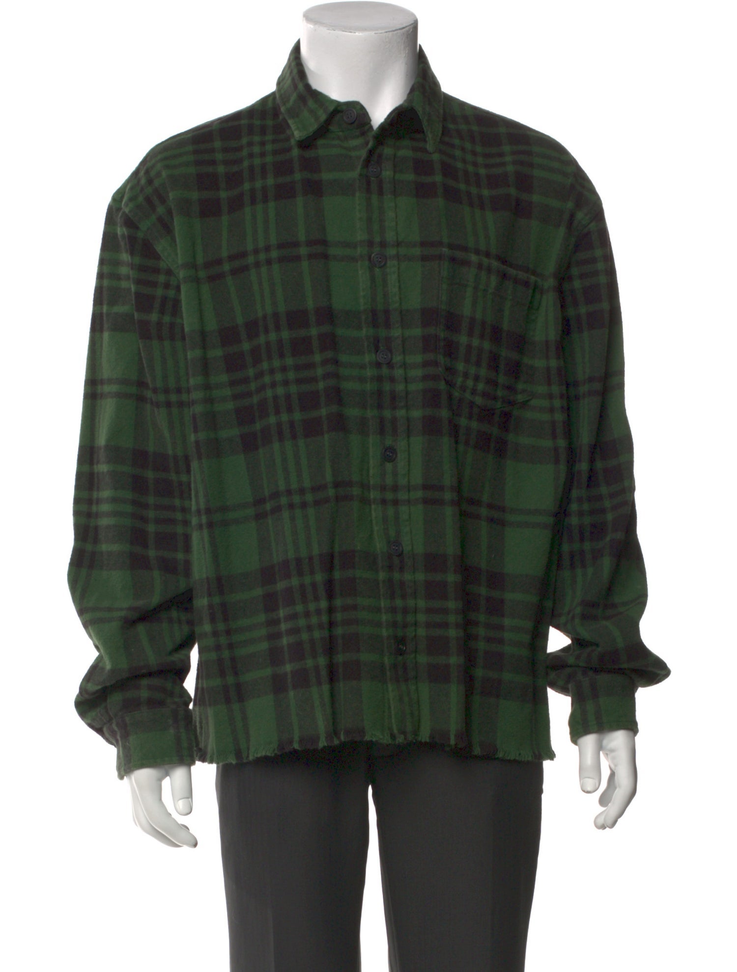 John Elliott Plaid Print Long Sleeve Shirt