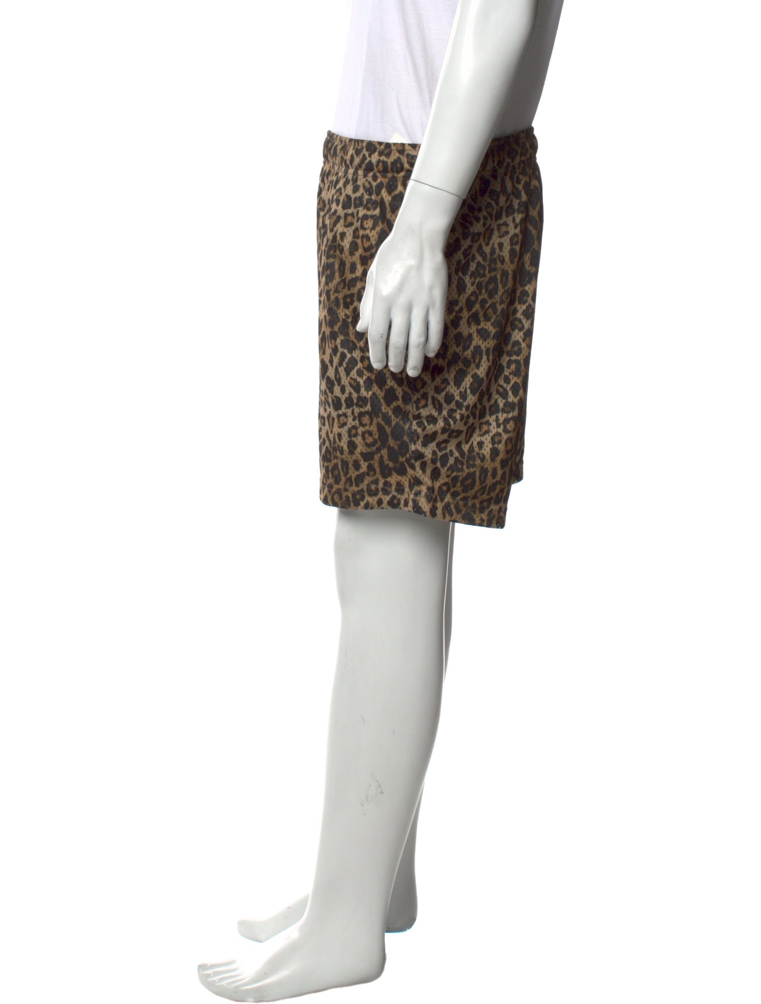 John Elliott Animal Print Flat Front Shorts