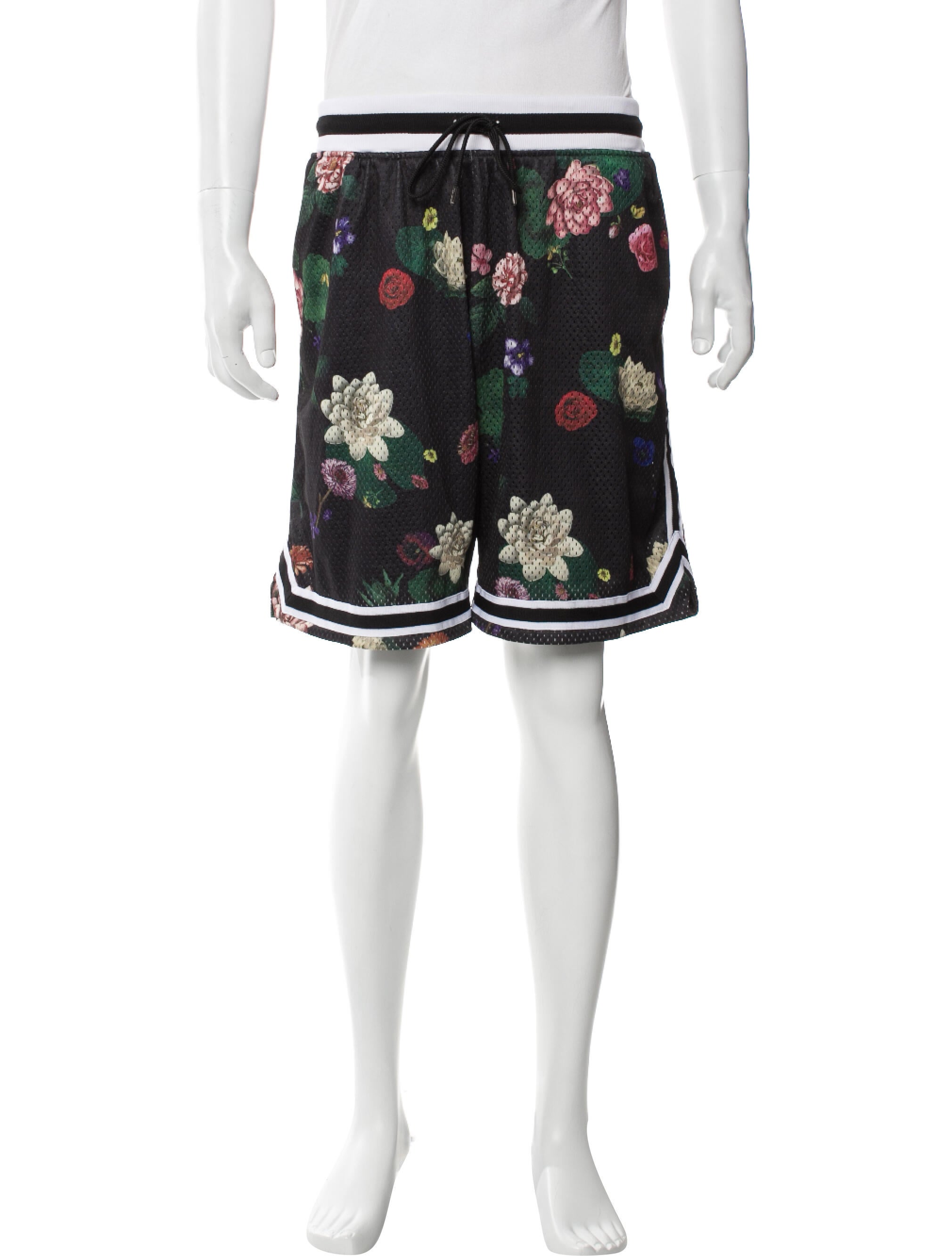 John Elliott Floral Print Athletic Shorts