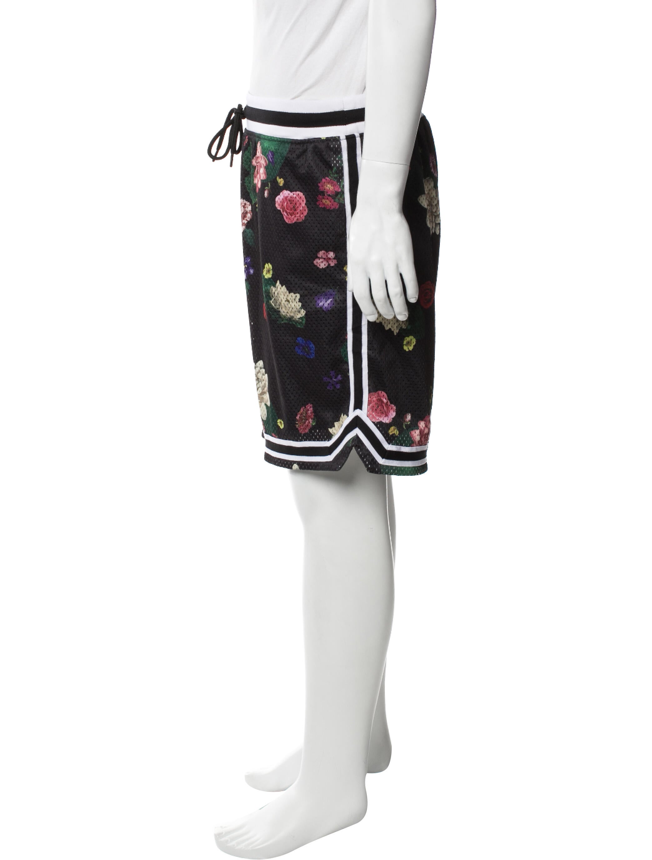 John Elliott Floral Print Athletic Shorts