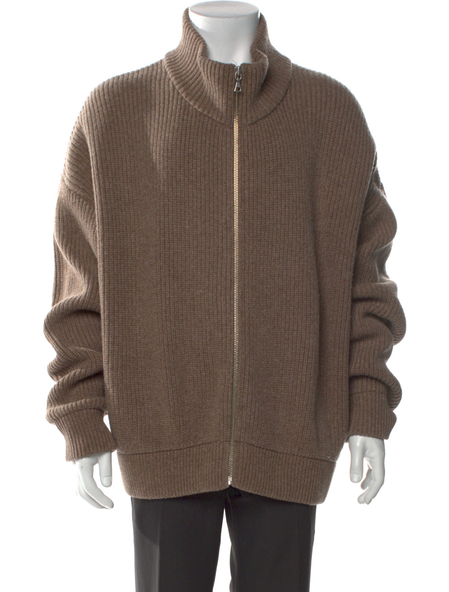 John Elliott Wool Mock Neck Cardigan