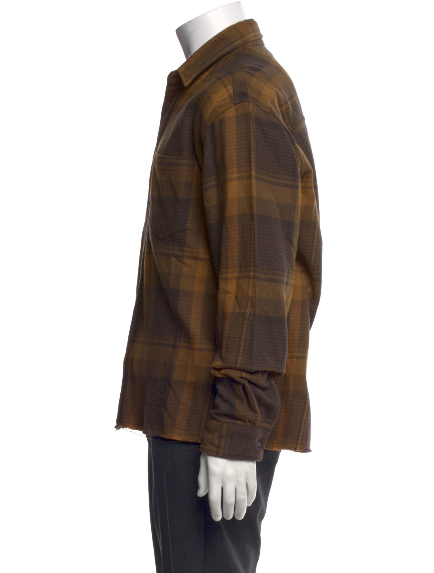 John Elliott Plaid Print Long Sleeve Shirt