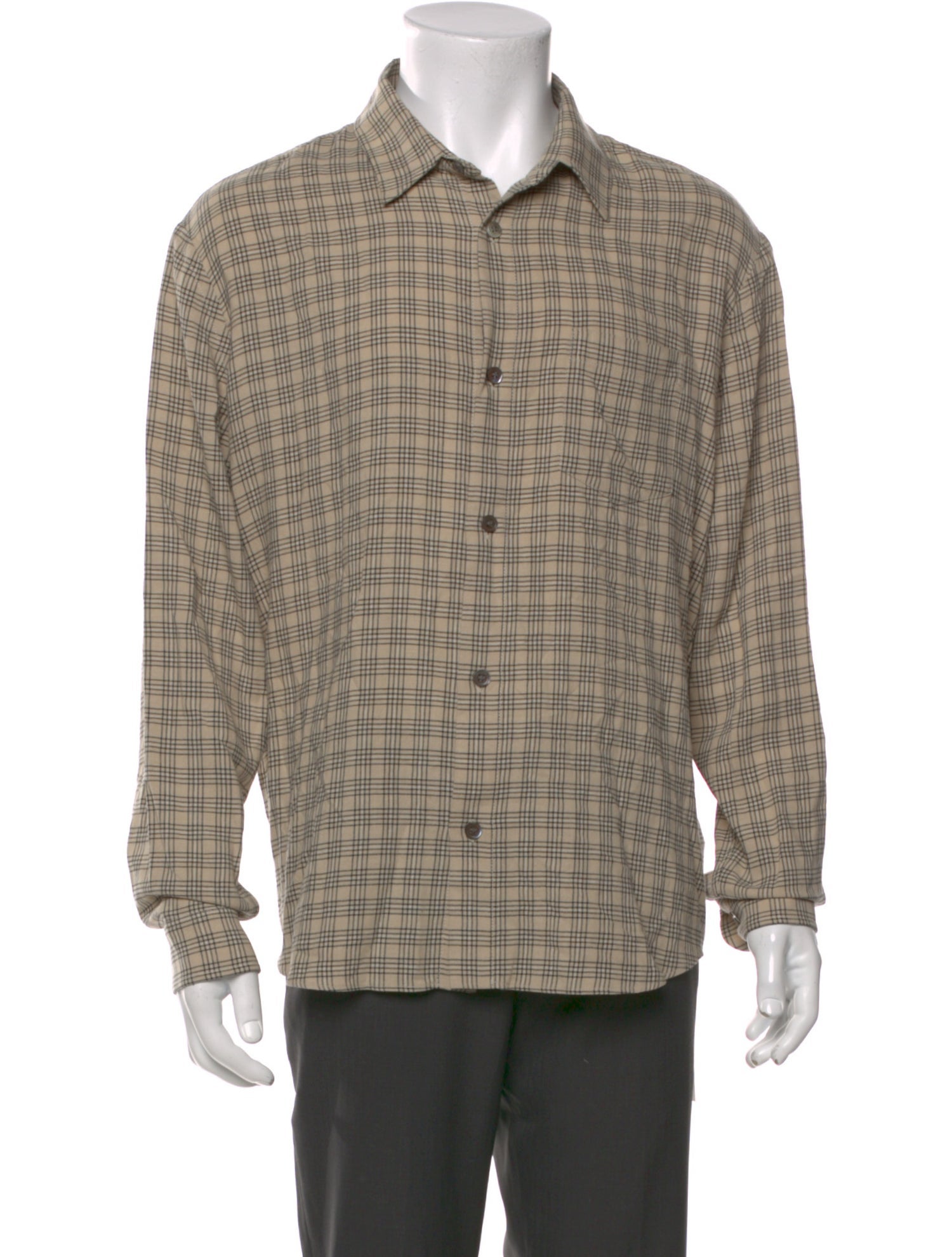 John Elliott Plaid Print Long Sleeve Shirt
