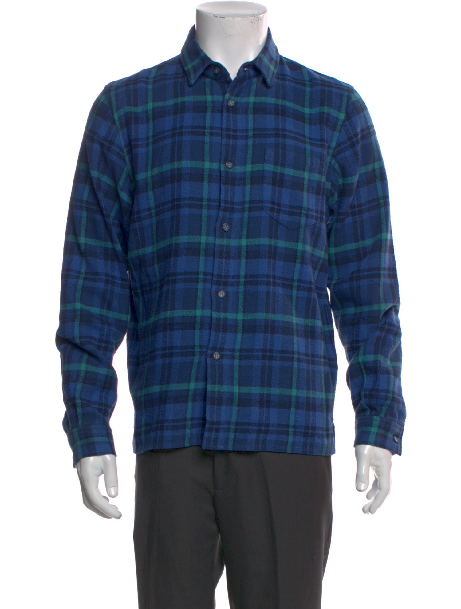 John Elliott Plaid Print Long Sleeve Shirt