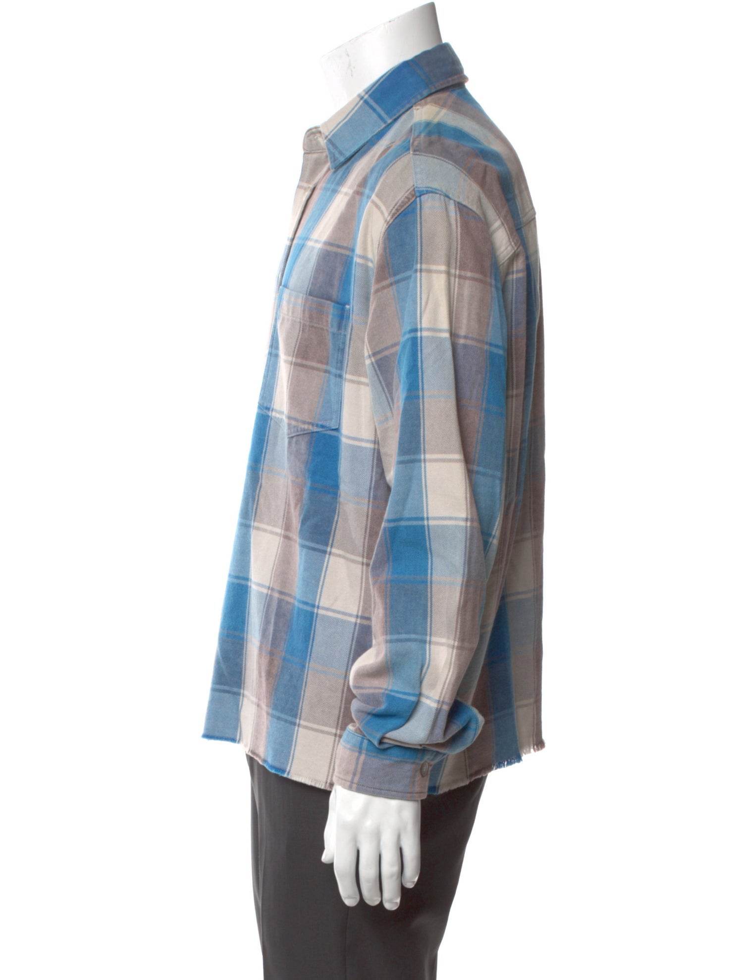 John Elliott Point Sur Check Hemi Oversized Shirt Plaid Print Shirt