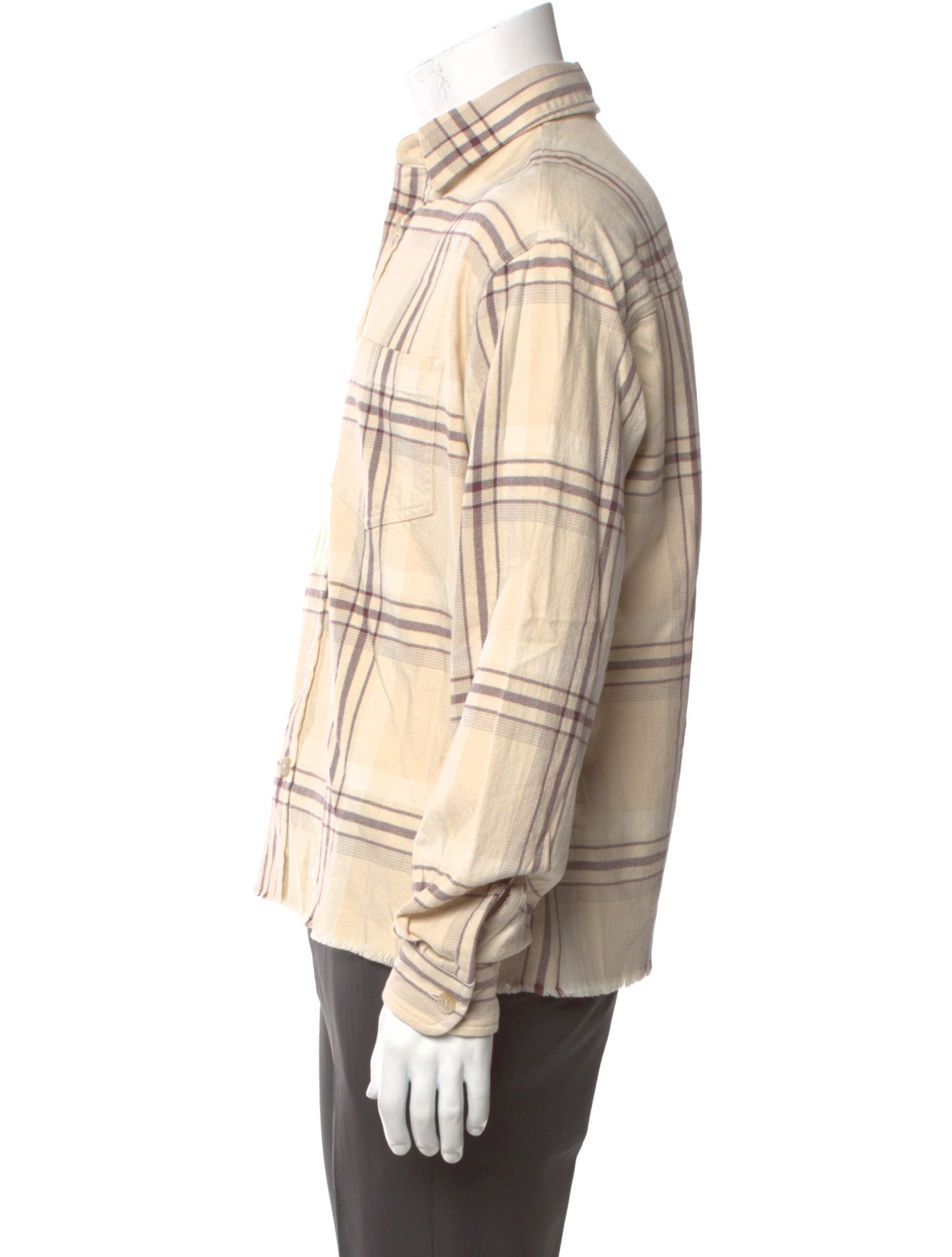 John Elliott Plaid Print Long Sleeve Shirt