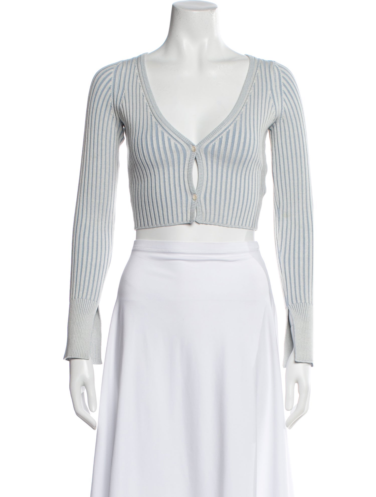 John Elliott Striped V-Neck Crop Top