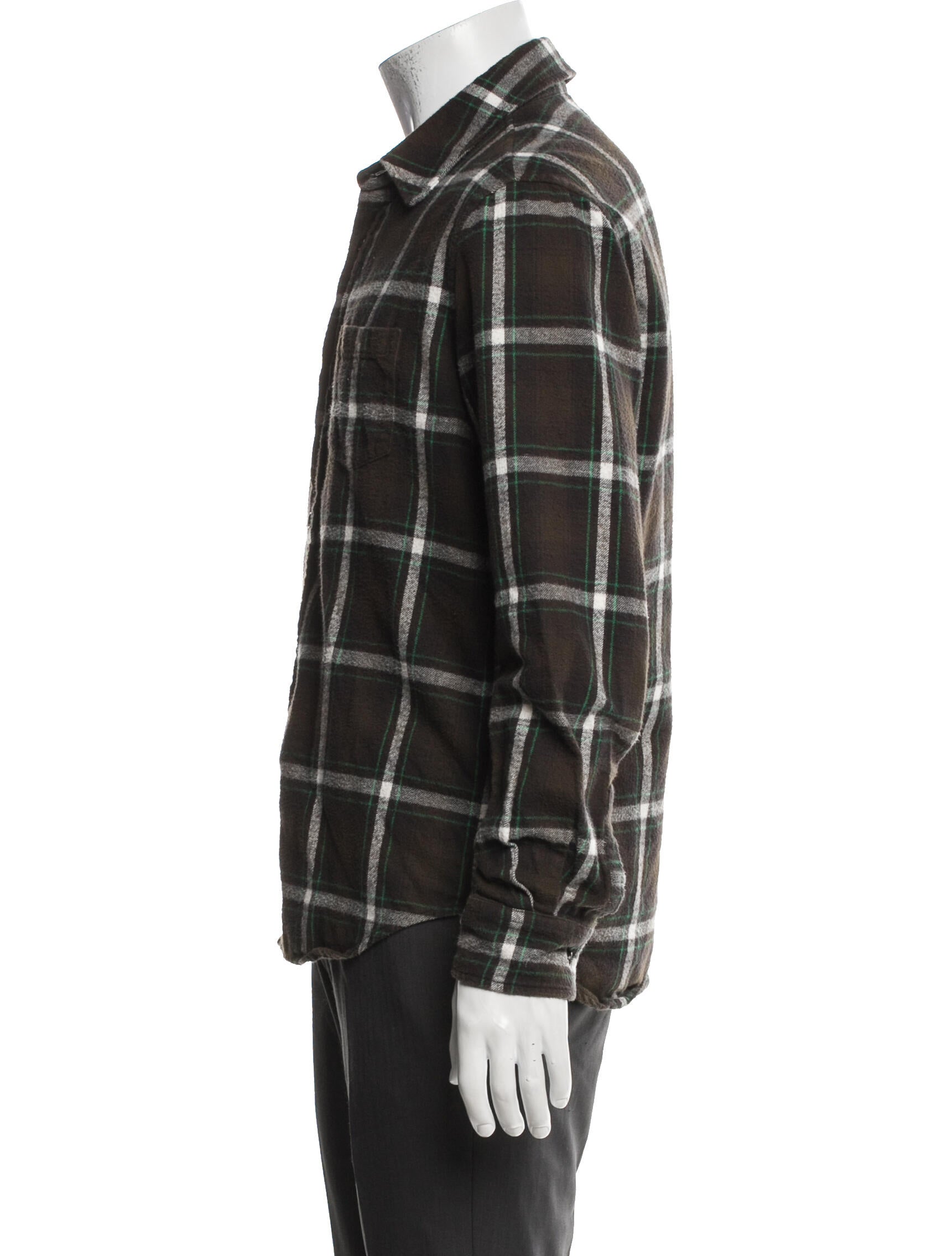 John Elliott Plaid Print Long Sleeve Shirt