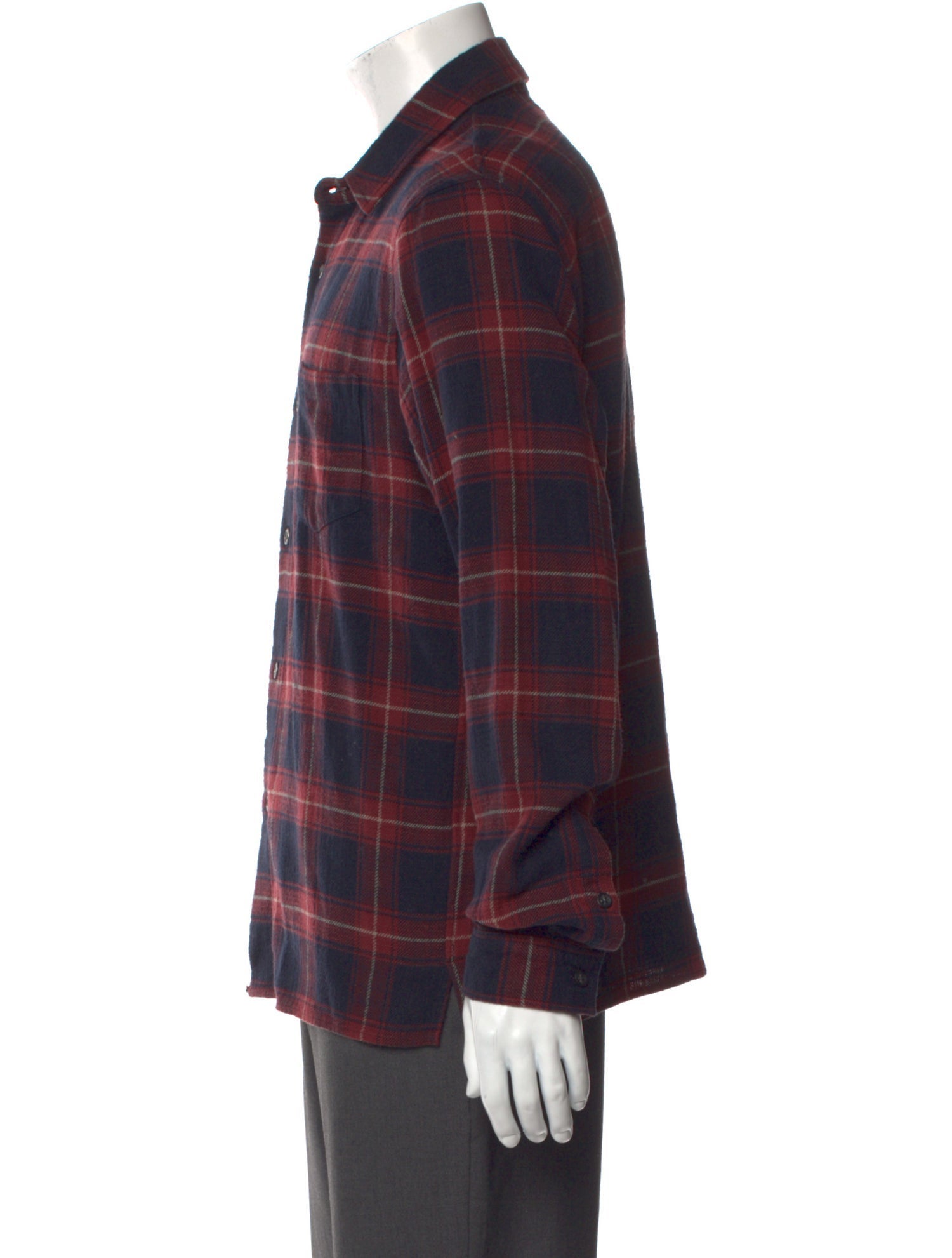 John Elliott Plaid Print Long Sleeve Shirt