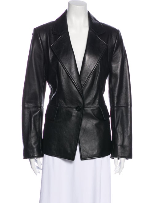 Ellen Tracy Leather Blazer Black