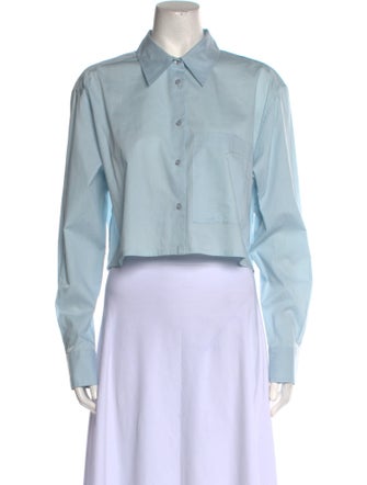 E.L.V. Denim Long Sleeve Crop Top