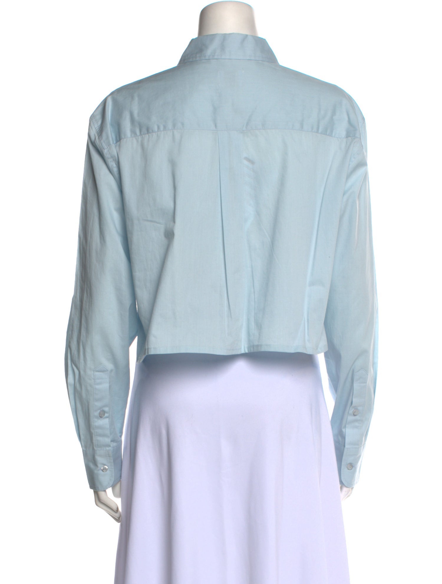 E.L.V. Denim Long Sleeve Crop Top