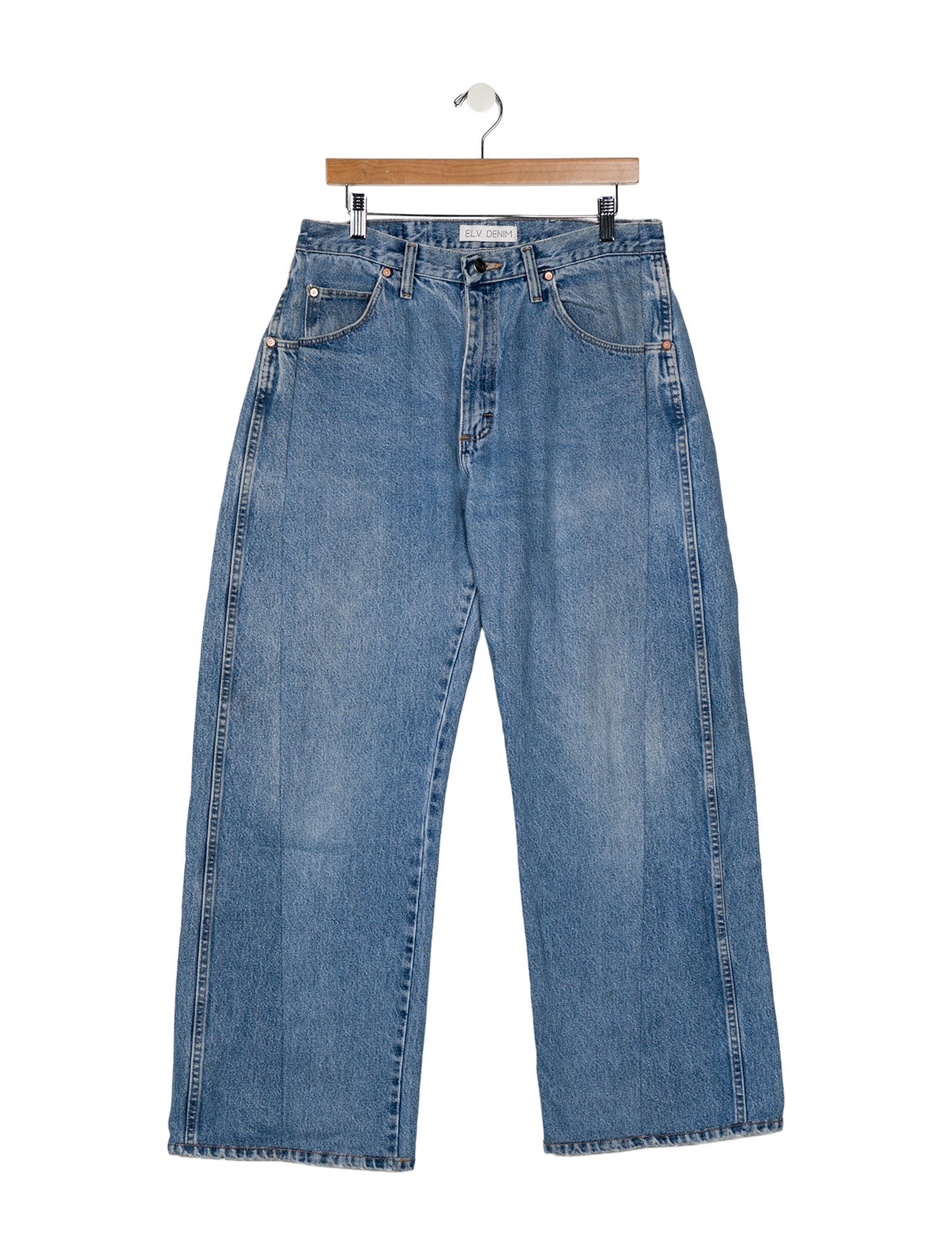 E.L.V. Denim Mid-Rise Wide Leg Jeans