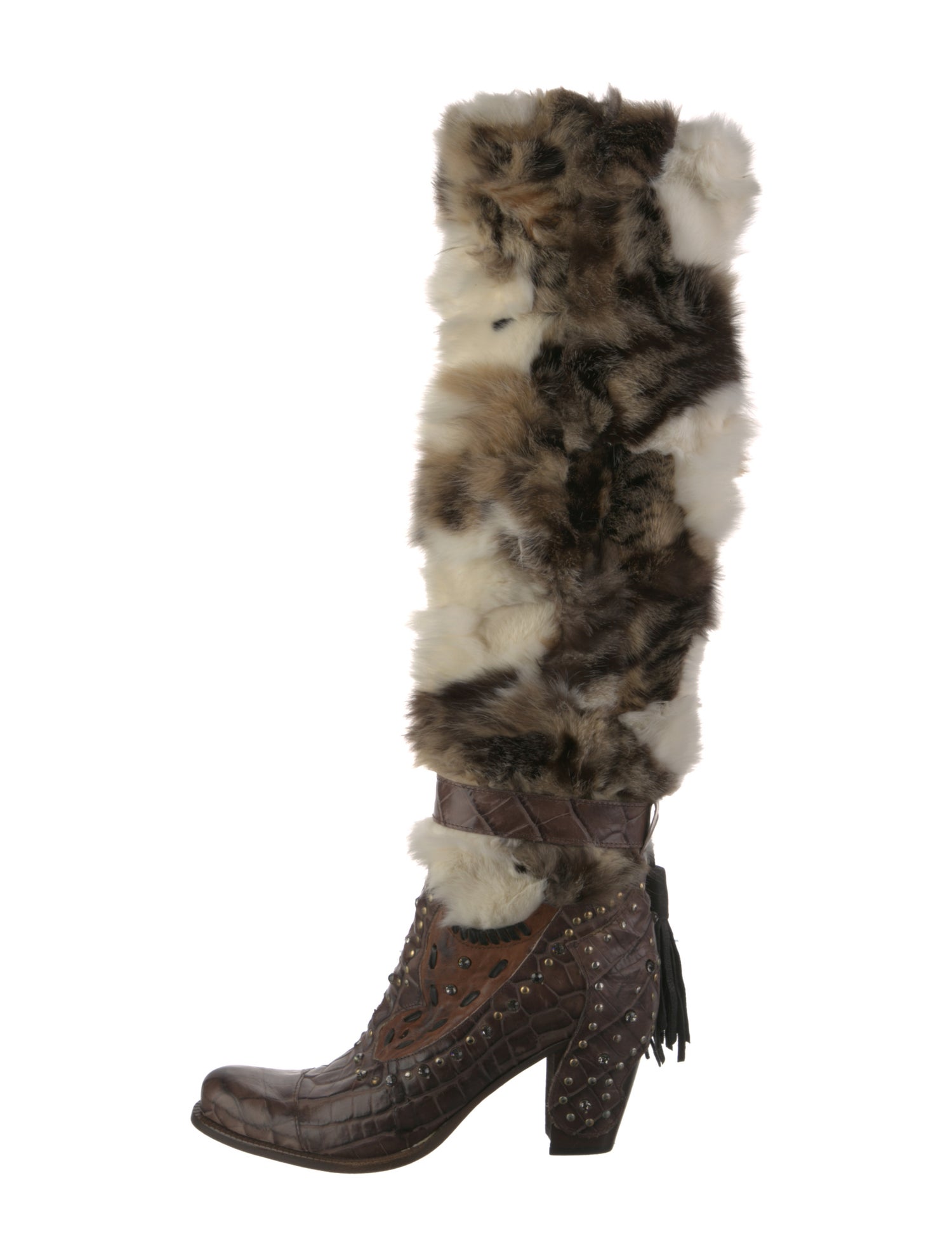 animal print lace up boots