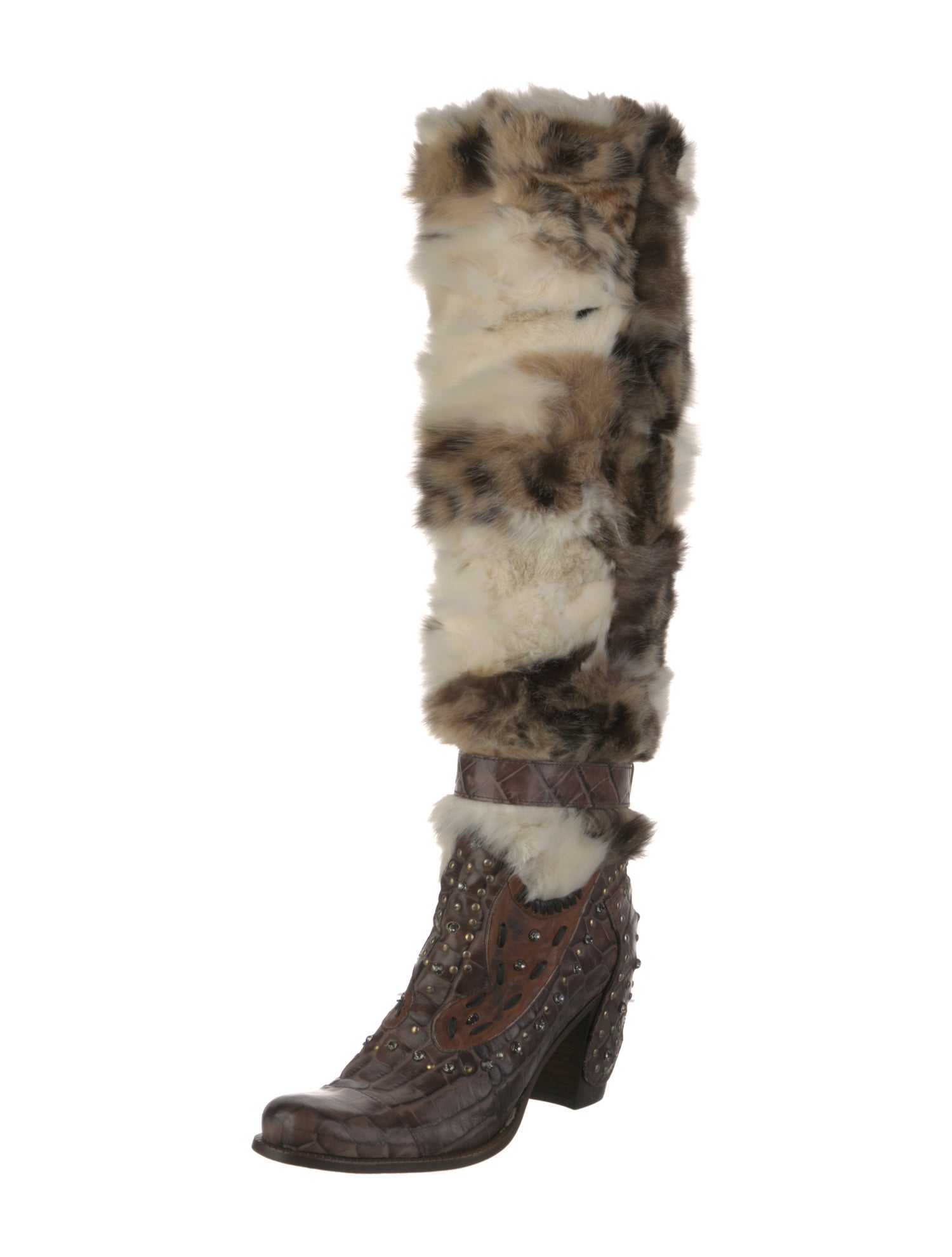 animal print lace up boots