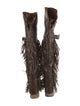 El Vaquero Leather Whipstitch Trim Lace-Up Boots
