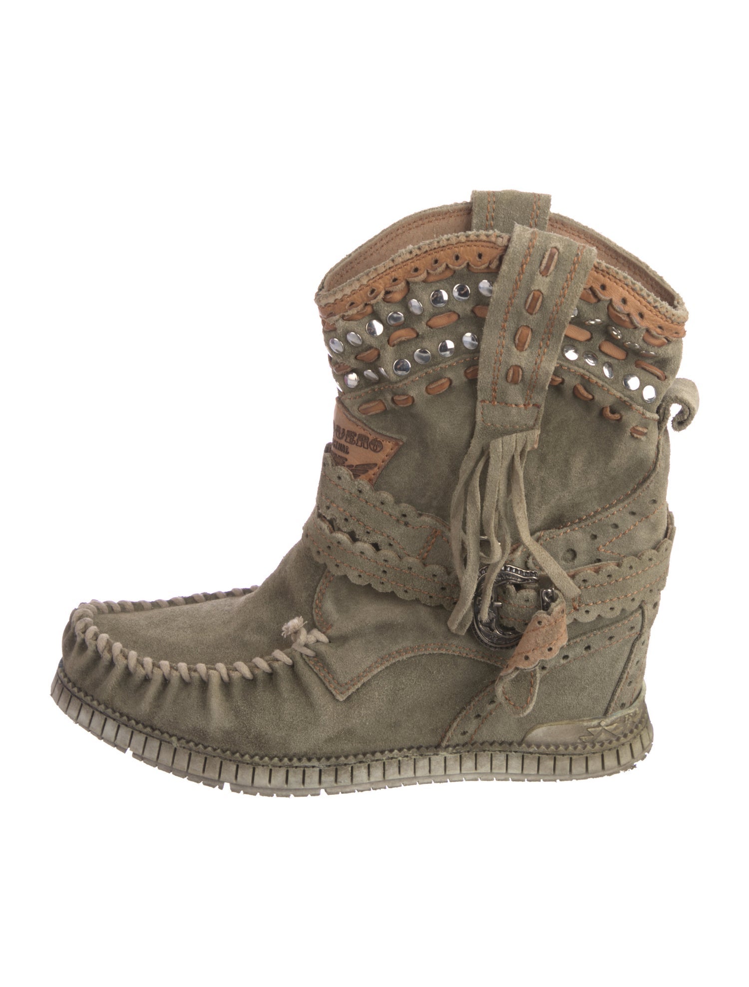 El Vaquero Suede Combat Boots