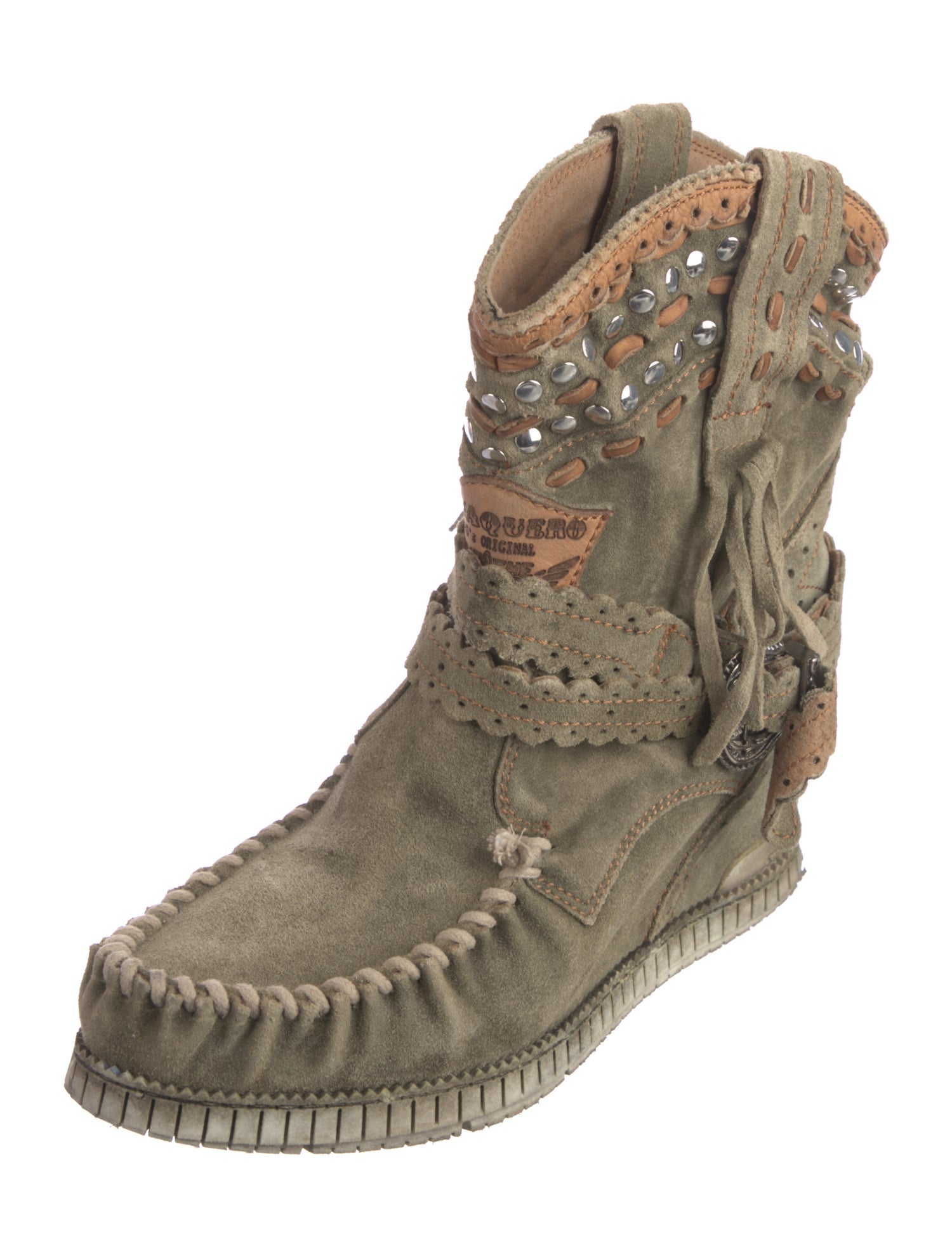 El Vaquero Suede Combat Boots