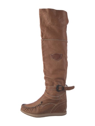 El Vaquero Leather Lace-Up Boots