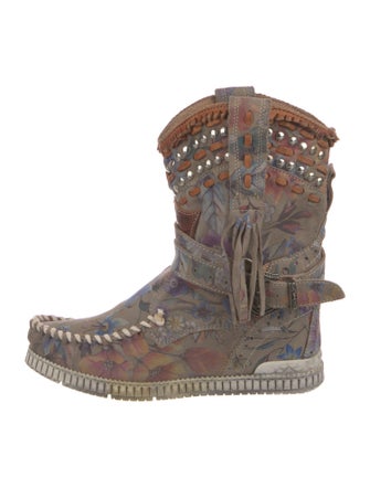 El Vaquero Suede Printed Boots