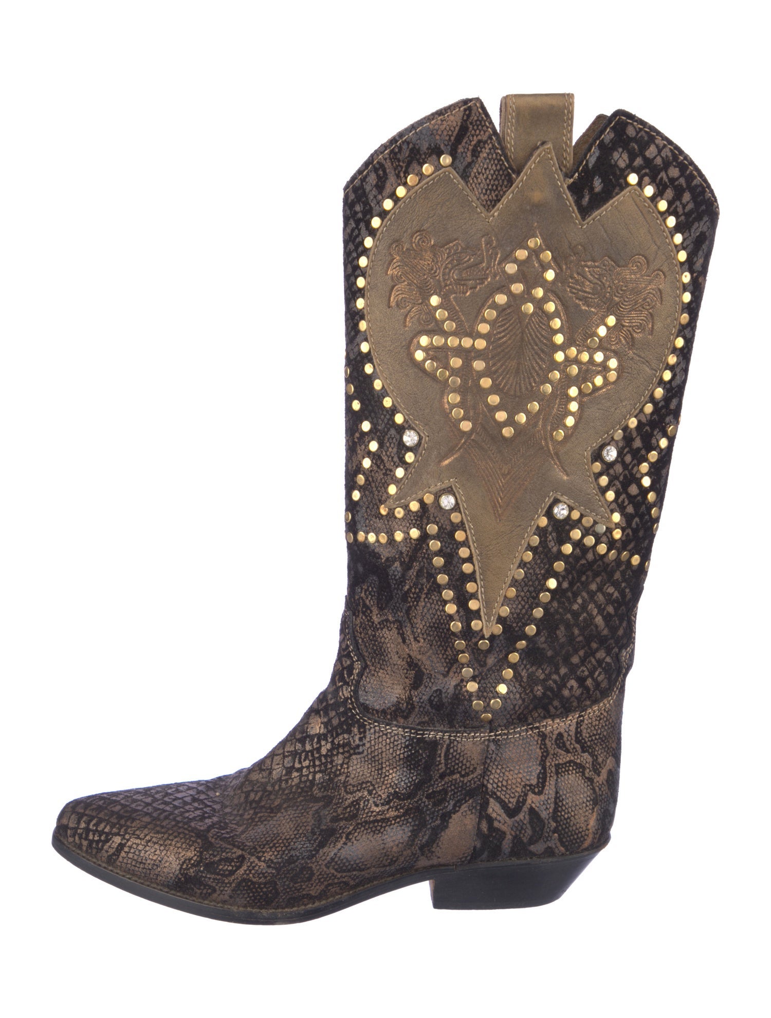 El Vaquero Leather Animal Print Western Boots