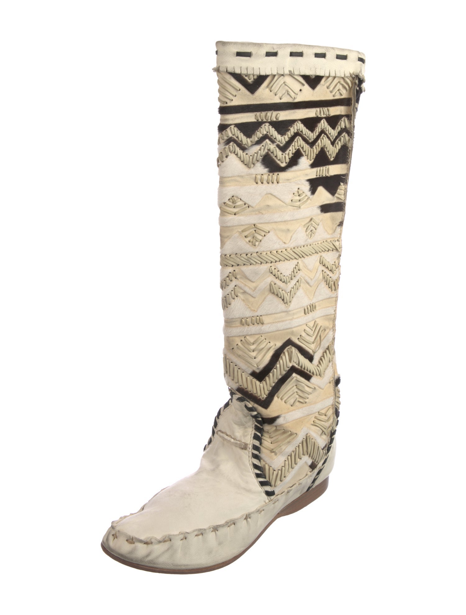 El Vaquero Leather Patterned Rain Boots
