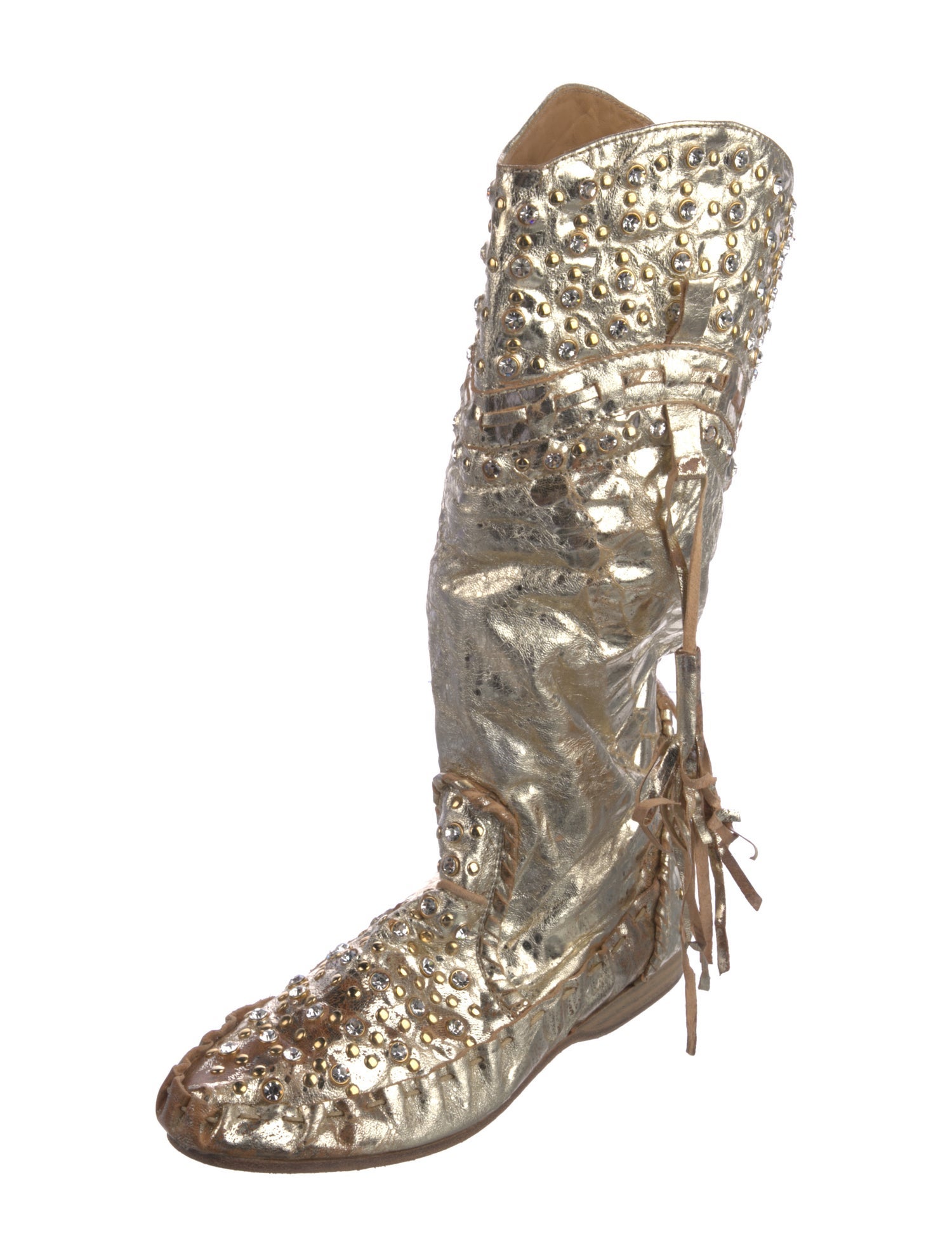 El Vaquero Leather Crystal Embellishments Boots