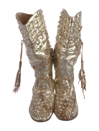 El Vaquero Leather Crystal Embellishments Boots