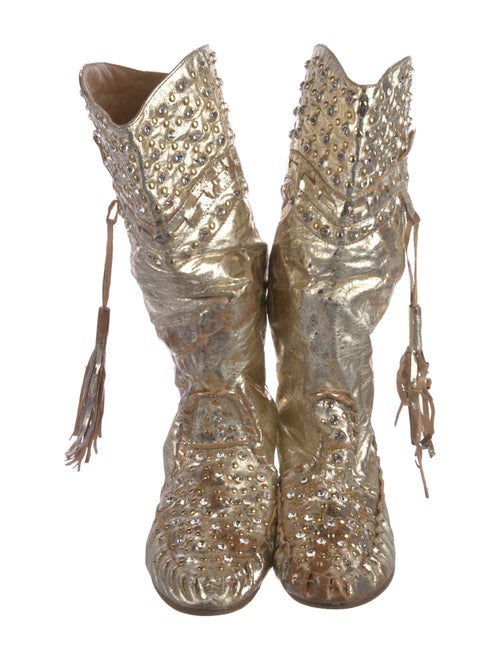 El Vaquero Leather Crystal Embellishments Boots