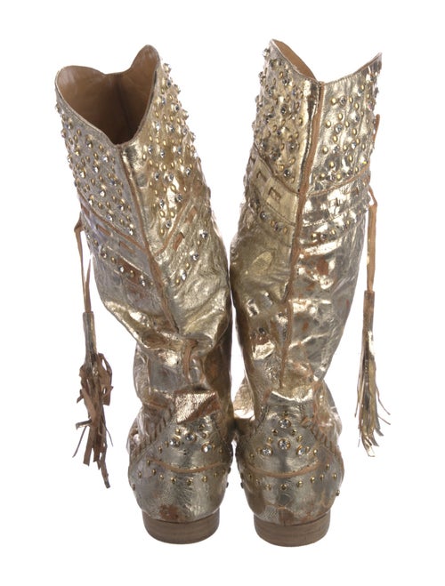 El Vaquero Leather Crystal Embellishments Boots