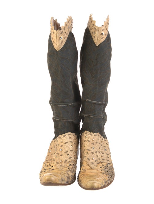 El Vaquero Python Colorblock Pattern Western Boots